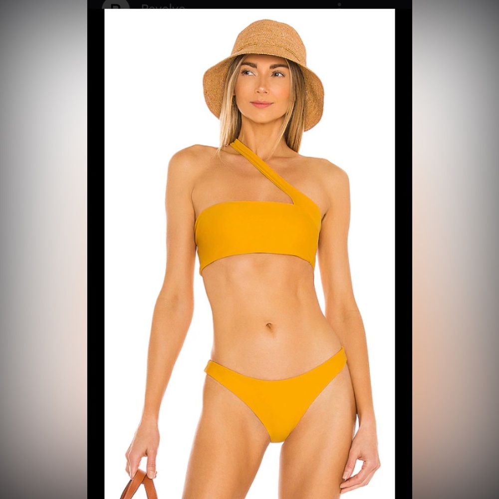 Jade Swim XS Halo Bikini Top and XS Most Wanted Bikini Bottom. Golden color.